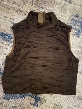 PrettyLittleThing brown mock neck top